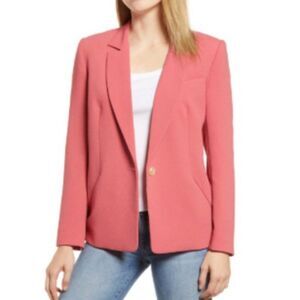 1.STATE Textured Crepe Single Button pink  Blazer size 2